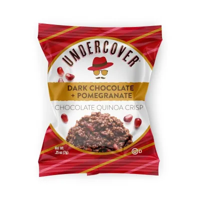 Undercover Chocolate Quinoa Crisps Dark Chocolate Pomegranate