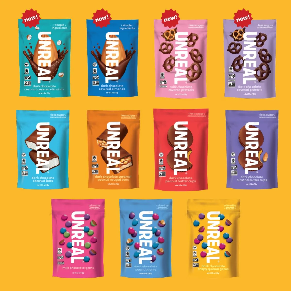 Unreal Crispy Quinoa Gems, Dark Chocolate - 5 oz