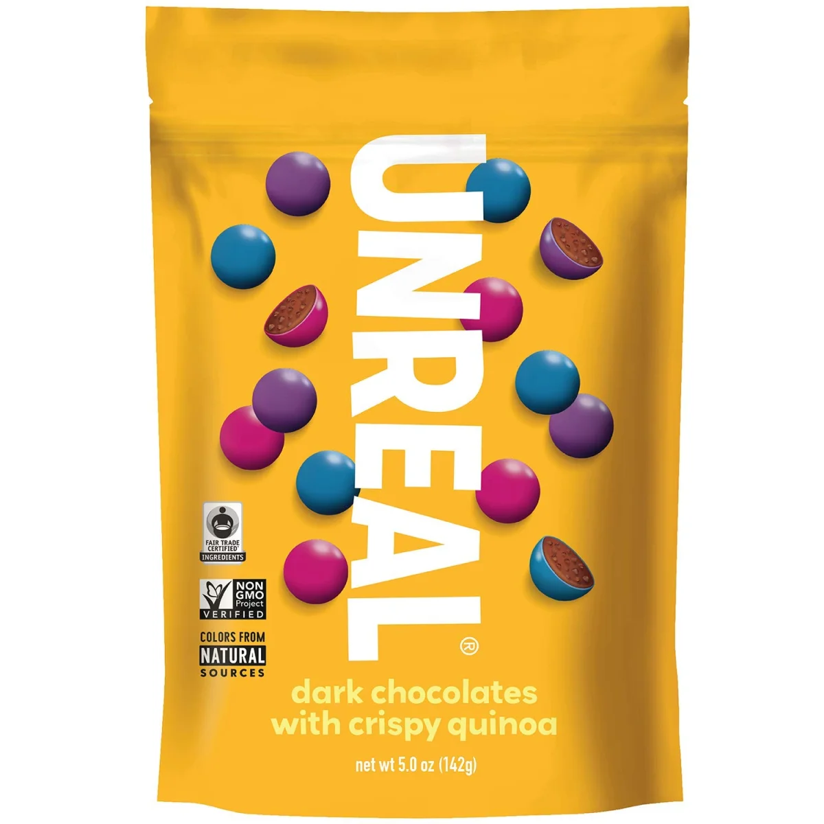 Unreal Crispy Quinoa Gems, Dark Chocolate - 5 oz