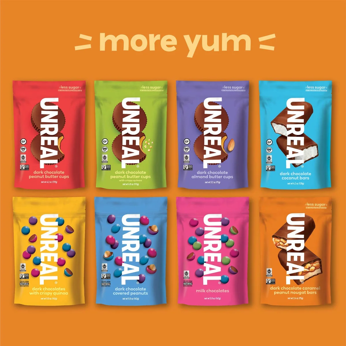 Unreal Dark Chocolate Caramel Peanut Nougat Candy Bars - 3.4 oz