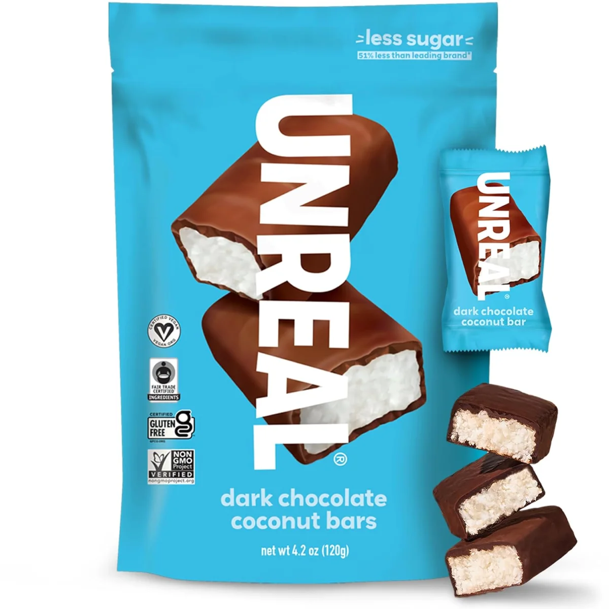 Unreal Dark Chocolate Coconut Bars - 4.2 oz