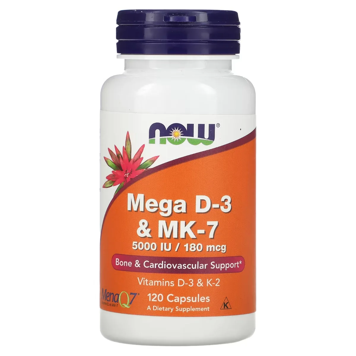 NOW Mega D-3 & MK-7 - 120 Capsules