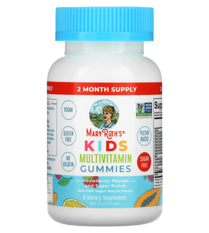 MaryRuth's Kids Multivitamin Gummies Strawberry Papaya & Super Punch - 60 Gummies