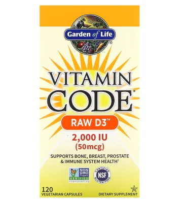 Garden of Life Vitamin Code RAW D3 - 2000 IU - 120 Vegetarian Capsules