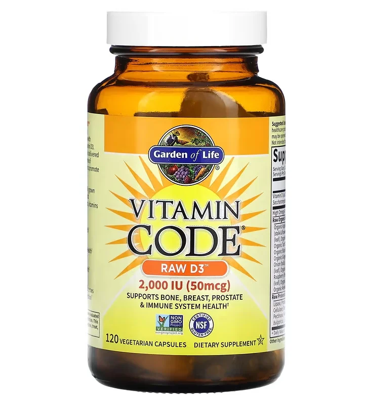 Garden of Life Vitamin Code RAW D3 - 2000 IU - 120 Vegetarian Capsules
