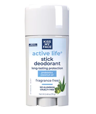 Kiss My Face Active Life Deodorant Stick Fragrance Free - 2.48 oz