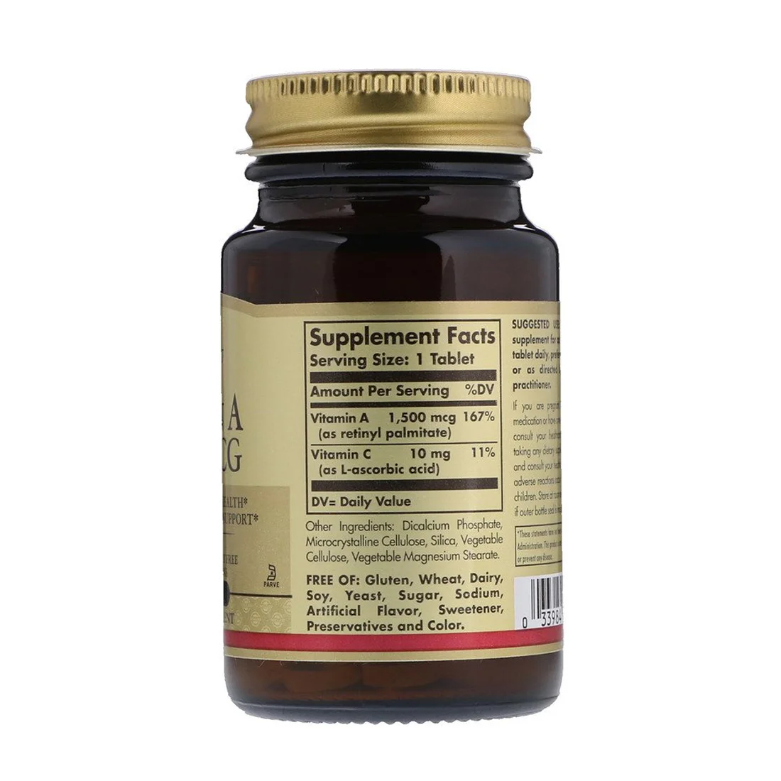 Solgar Dry Vitamin A - 1500 mcg - 100 Tablets