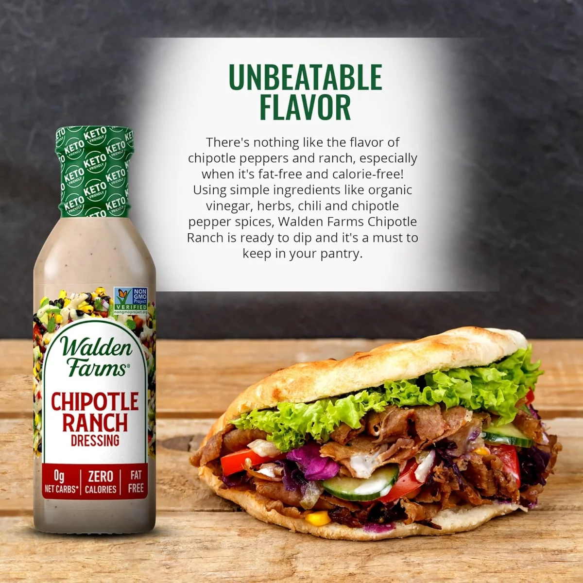 Walden Farms Zero Calorie Chipotle Ranch Dressing - 12 fl oz