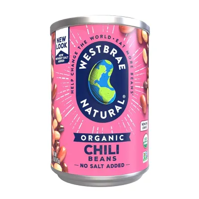 Westbrae Natural Organic Chili Beans, No Salt Added - 15 oz