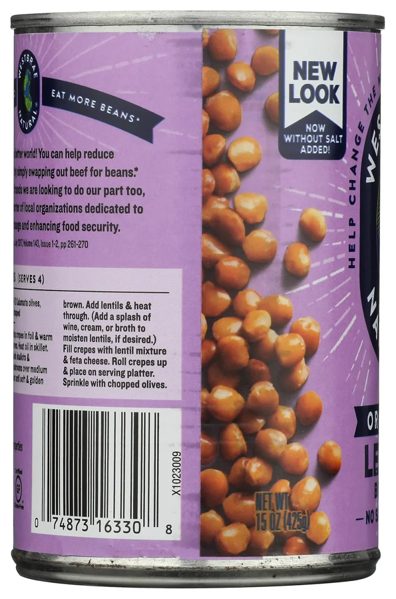 Westbrae Natural Organic Lentil Beans - 15 oz