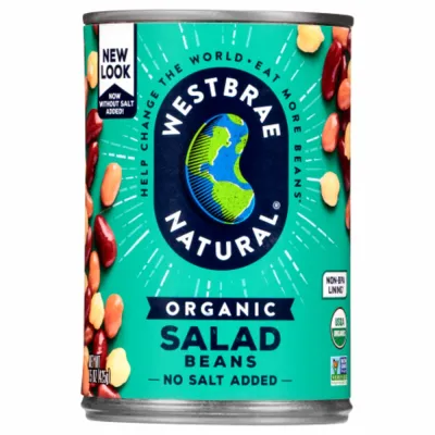 Westbrae Natural Organic Salad Beans, No Salt Added - 15 oz