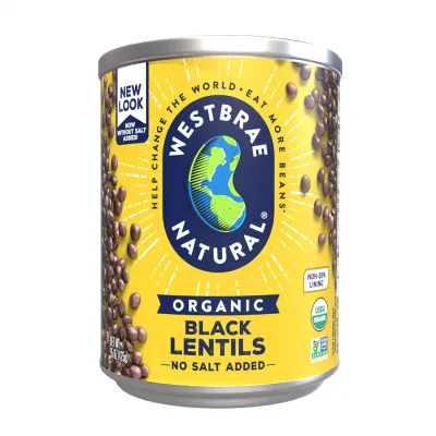 Westbrae Natural Organic Black Lentils, No Salt Added - 15 oz