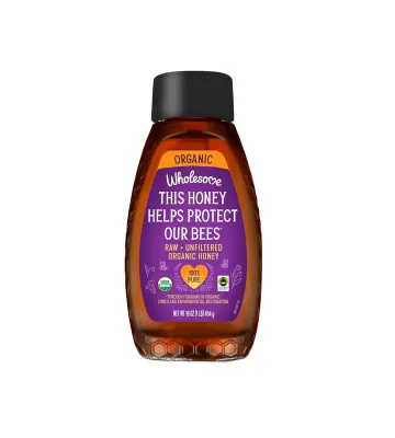 Wholesome Organic Fair Trade Raw Unfiltered Honey - 16 oz