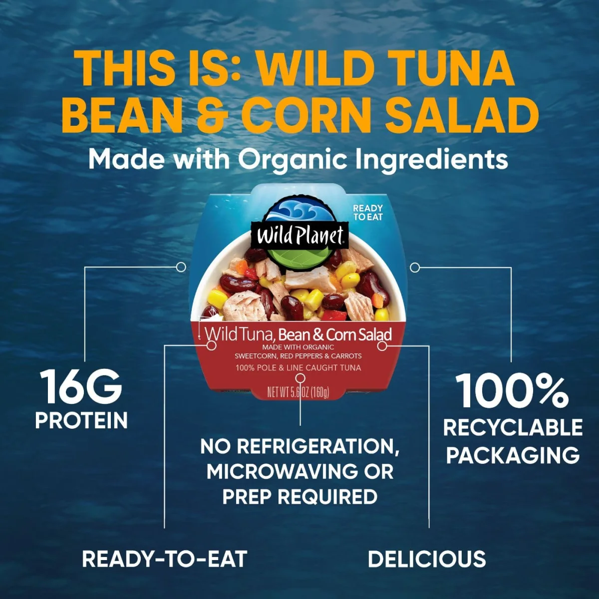 Wild Planet Wild Tuna Bean & Corn Salad - 5.6 oz