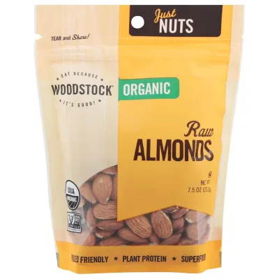 Woodstock Organic Raw Almonds - 7.5 oz