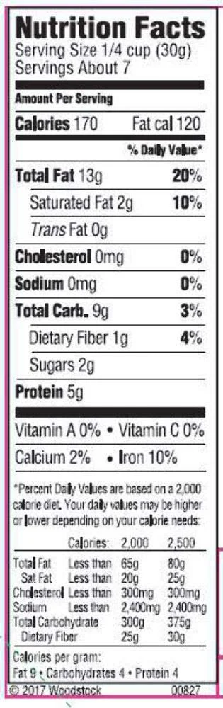 Woodstock Organic Whole Cashews, Unsalted - 7 oz