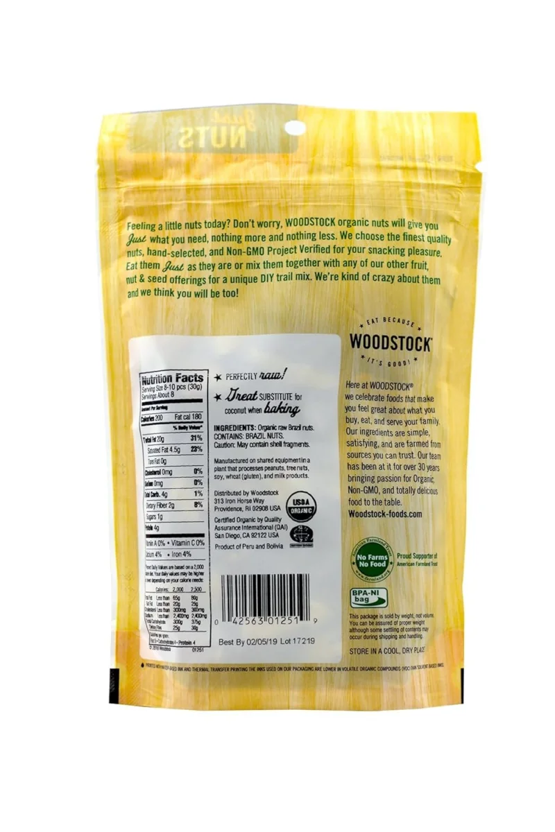 Woodstock Organic Kosher Brazil Nuts - 8.5 oz