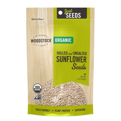 Woodstock Organic Hulled Unsalted Sunflower Seeds - 12 oz