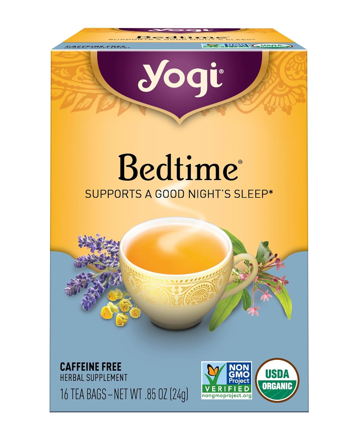 Yogi Tea Organic Bedtime Herbal Tea, Caffeine Free - 16 Tea Bags