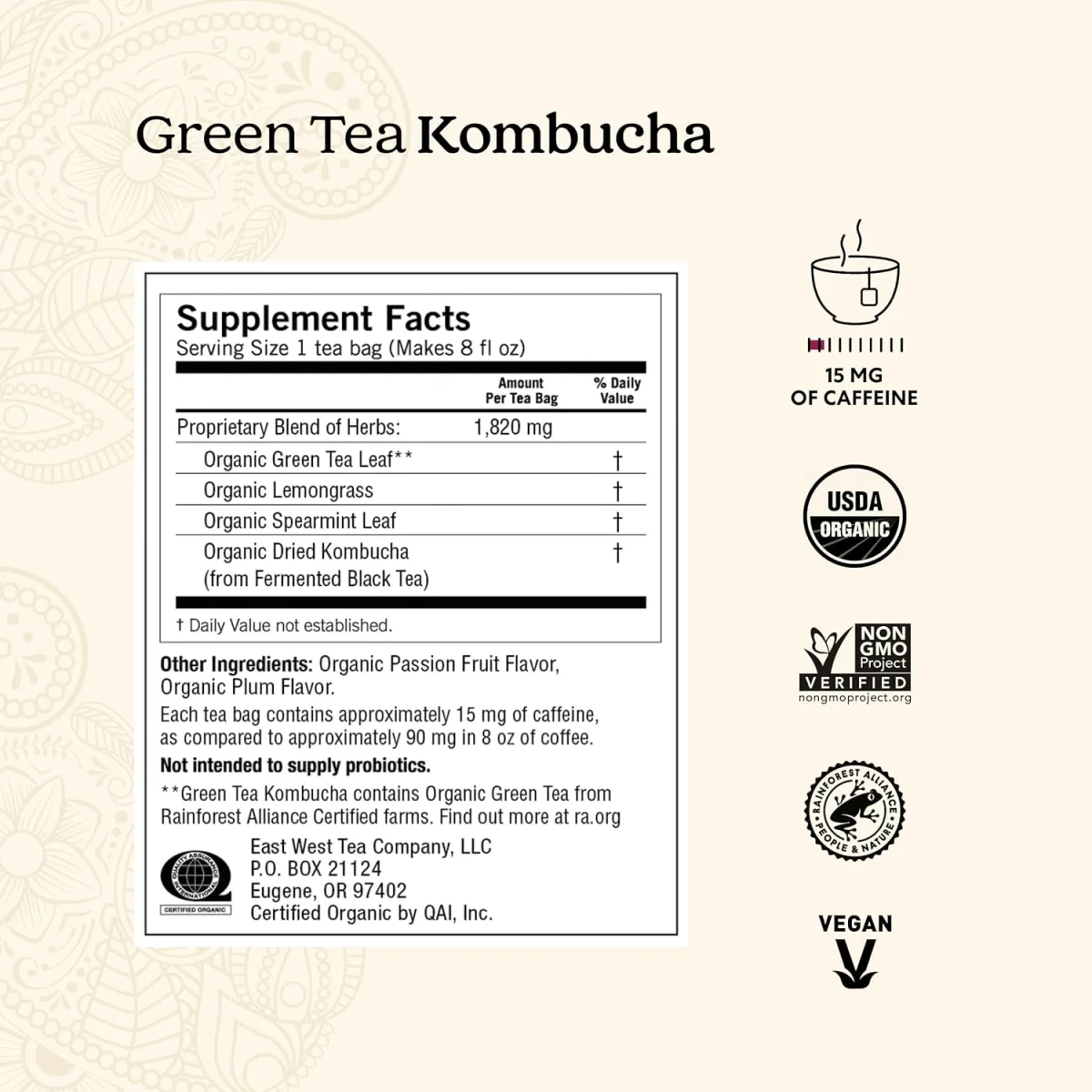 Yogi Tea Organic Kombucha Green Tea - 16 Tea Bags