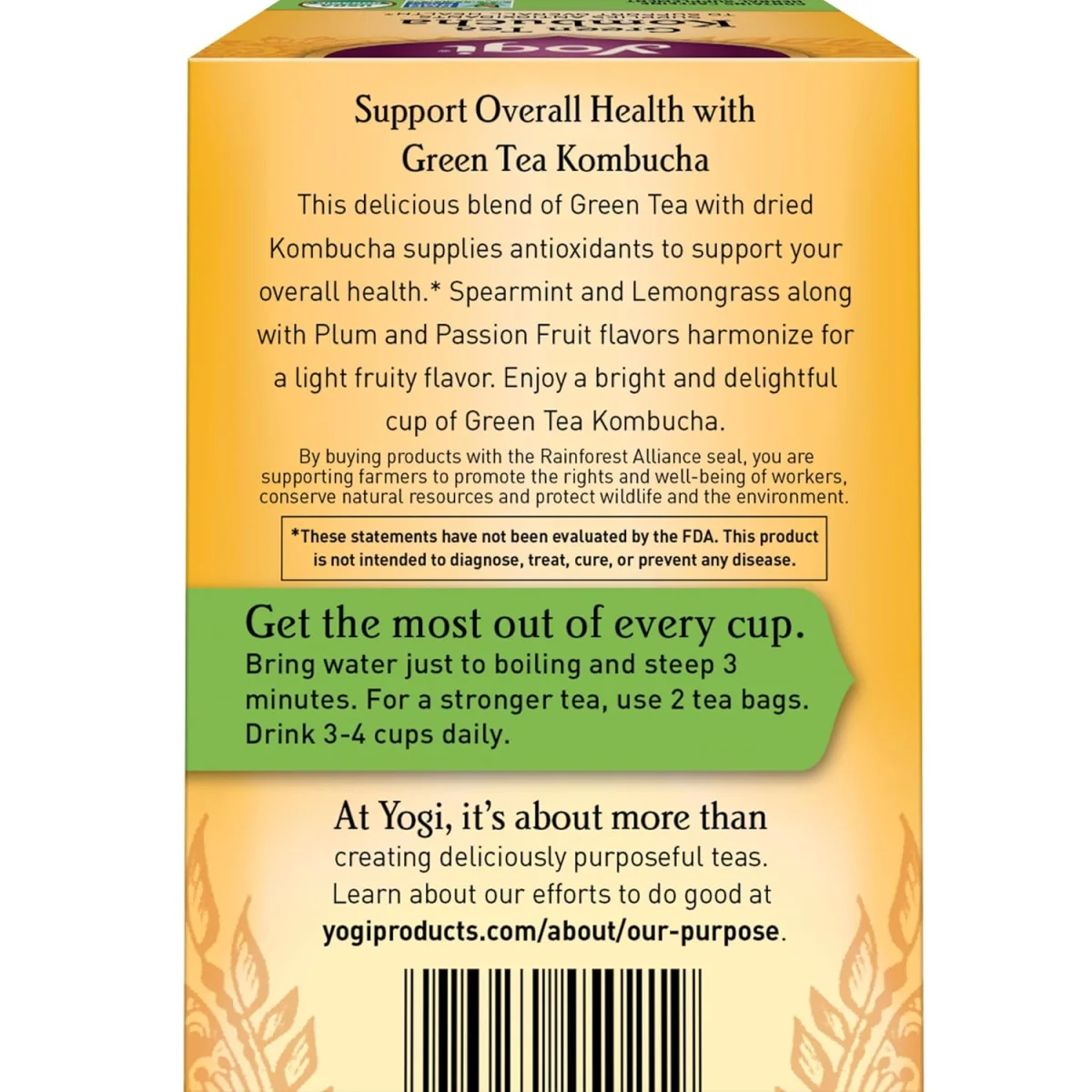 Yogi Tea Organic Kombucha Green Tea - 16 Tea Bags