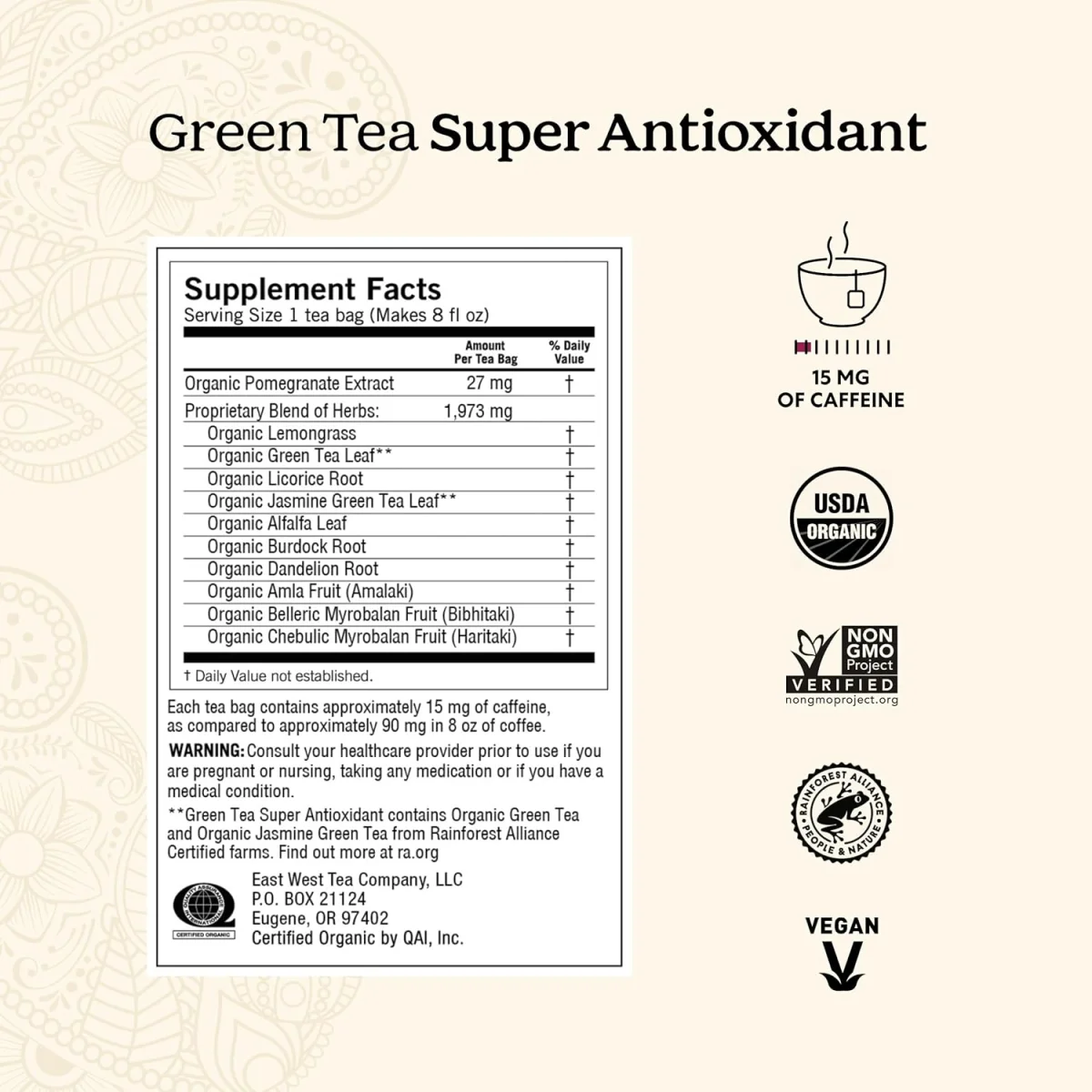 Yogi Tea Organic Super Antioxidant Green Tea - 16 Tea Bags