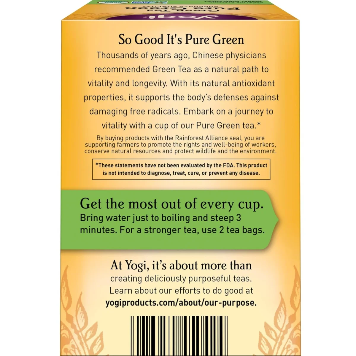 Yogi Tea Organic Pure Green Tea - 16 Tea Bags