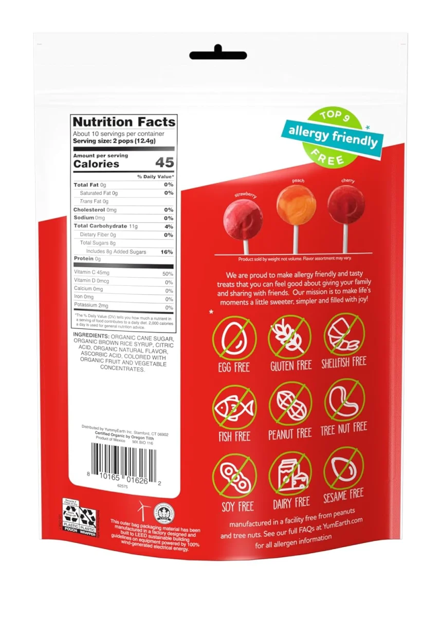 YumEarth Organic Favorite Fruits Pops - 20 Pops