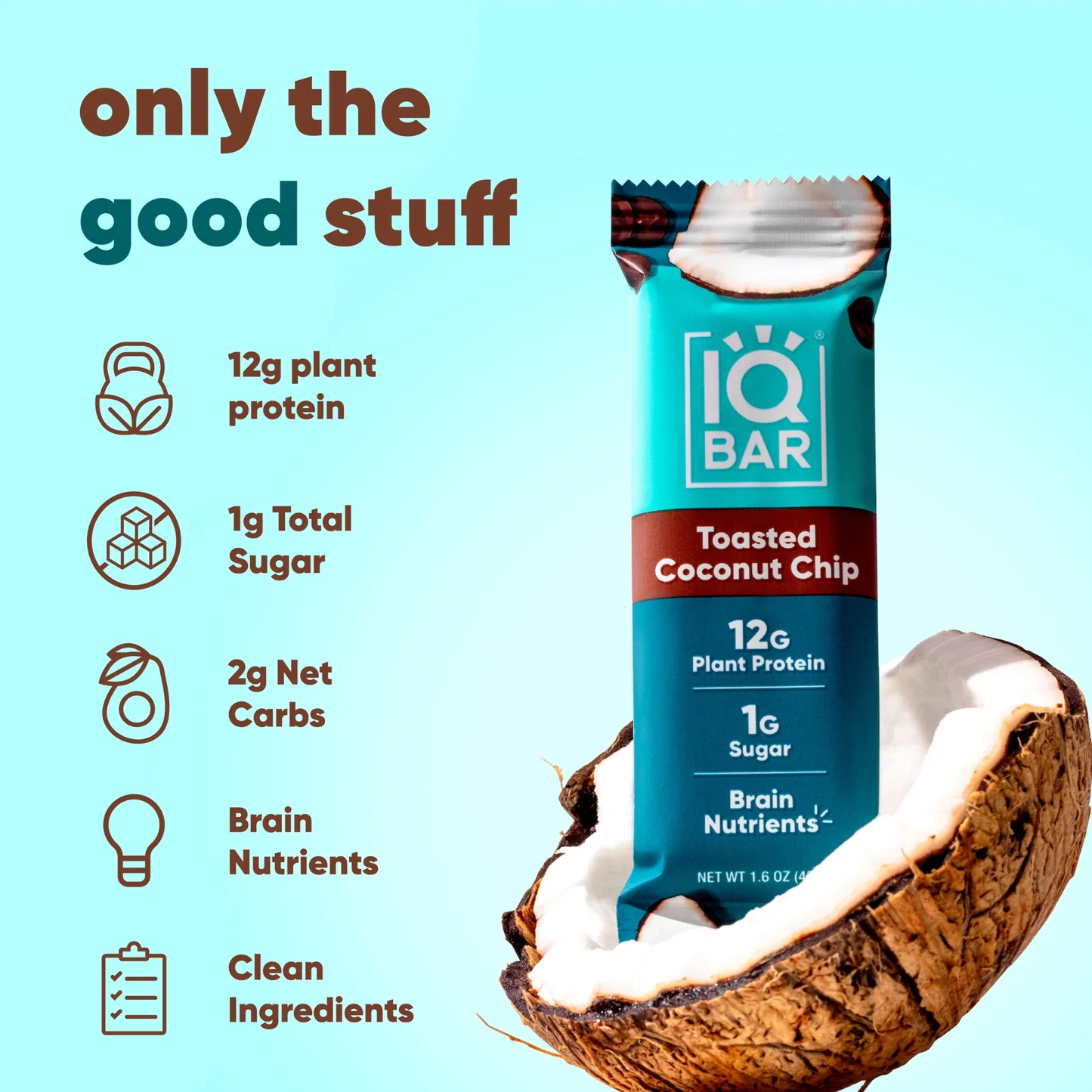 IQBAR Toasted Coconut Chip Protein Bar 