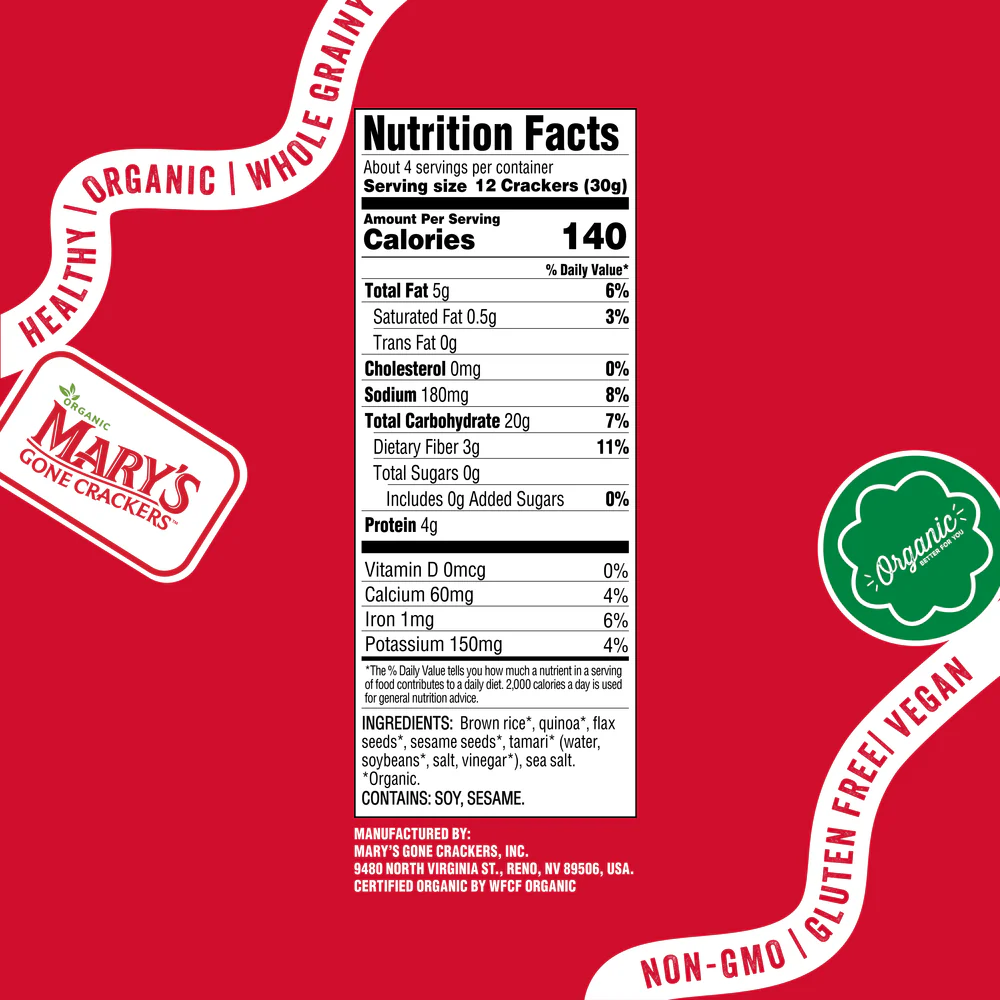 Mary's Gone Crackers Crackers Sprouted Original Organic