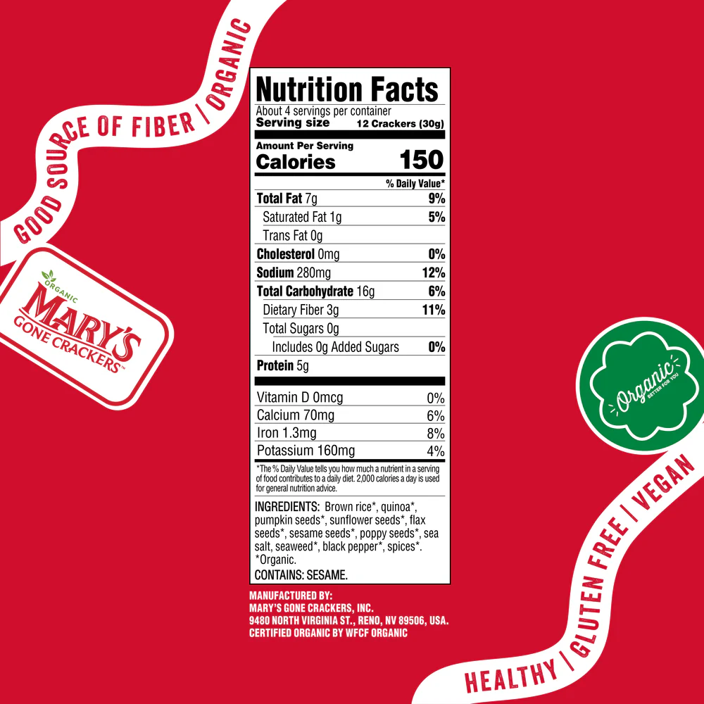 Mary's Gone Crackers Crackers Super Seed Classic Organic