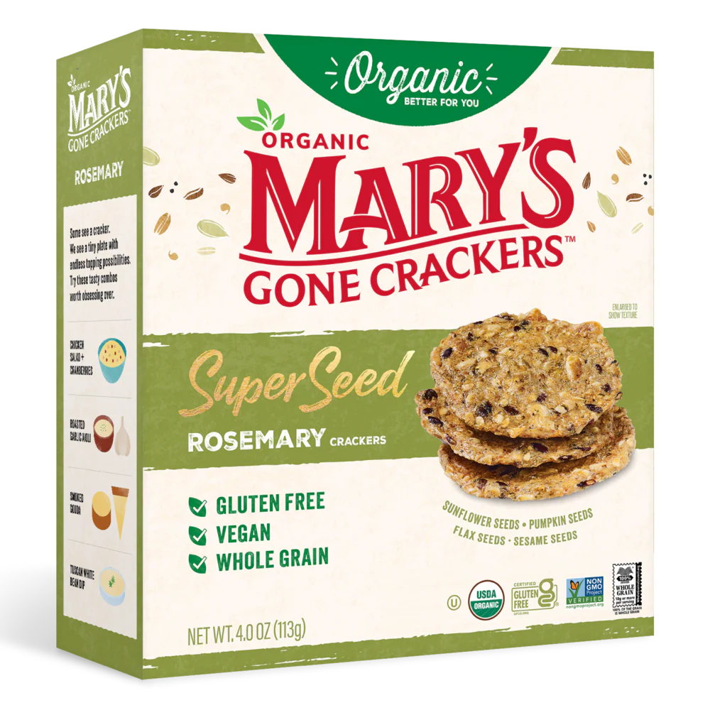 Mary's Gone Crackers Crackers Super Seed Rosemary Organic