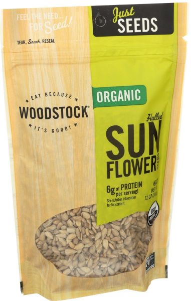Woodstock Foods Organic Hulled And Unsalted Sunflower Seeds, 12 oz