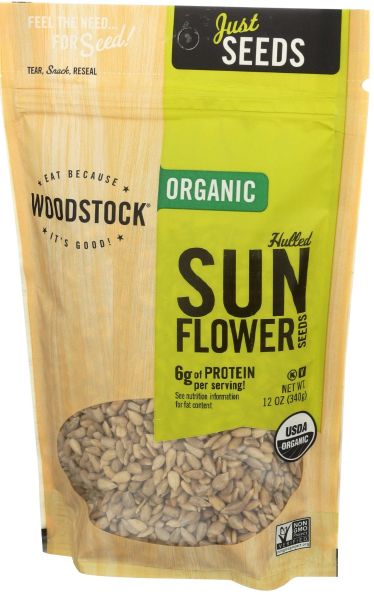 Woodstock Foods Organic Hulled And Unsalted Sunflower Seeds, 12 oz