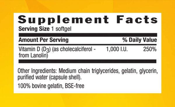 Country Life Vitamin D3 - 1000 IU - 100 Softgels