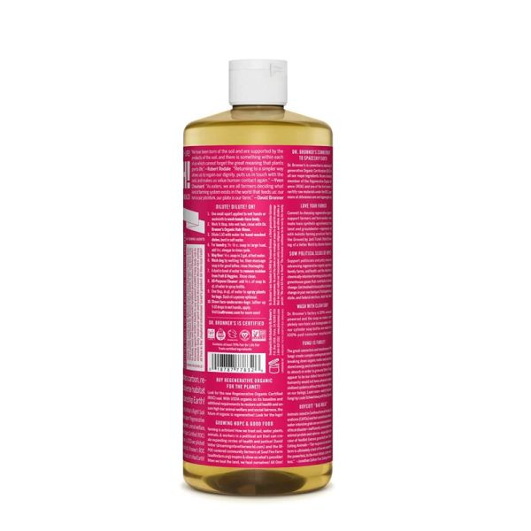 Dr. Bronner's 18-IN-1 Pure-Castile Magic Soap Rose - 32 fl oz