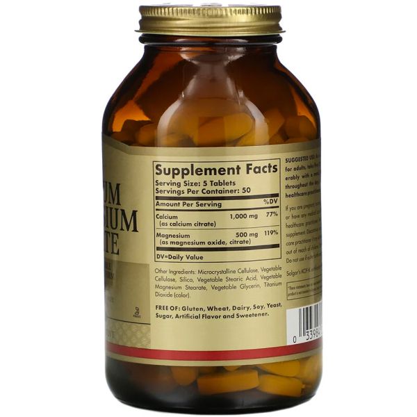 Solgar Calcium Magnesium Citrate - 250 Tablets