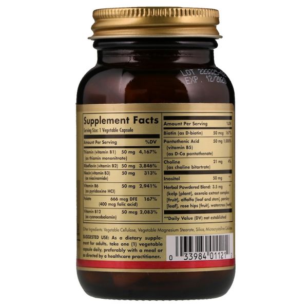 Solgar B-Complex 50 - 100 Vegetable Capsules