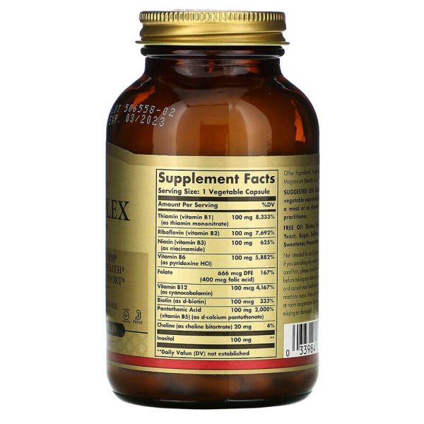 Solgar B-Complex 100 - 100 Vegetable Capsules