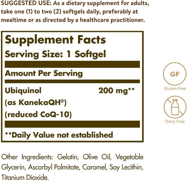 Solgar Ubiquinol - Reduced CoQ-10 - 200 mg - 30 Softgels
