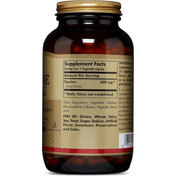Solgar Taurine - 500 mg - 250 Vegetable Capsules