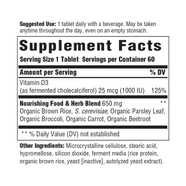 MegaFood Vitamin D3 Immune Support - 1000 IU (125 mcg) - 60 Tablets