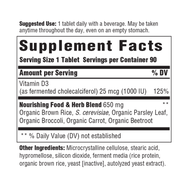 MegaFood Vitamin D3 Immune Support - 1000 IU (125 mcg) - 90 Tablets