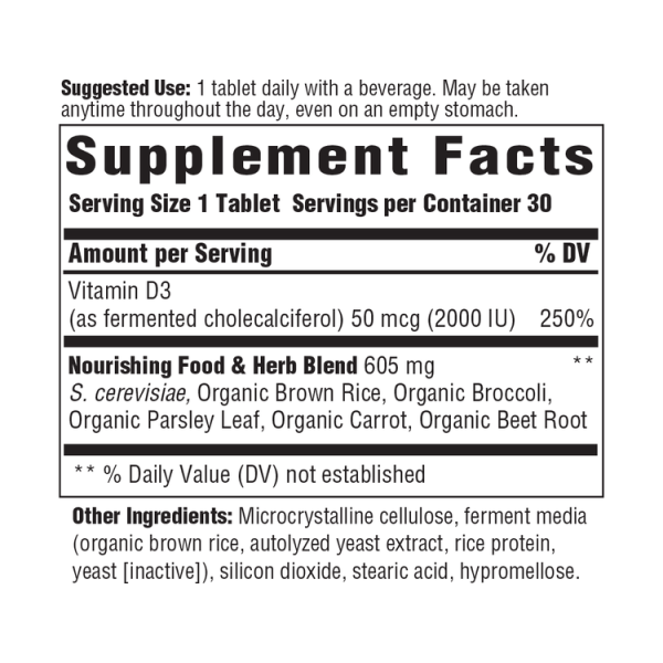 MegaFood Vitamin D3 Immune Support - 2000 IU (50 mcg) - 30 Tablets