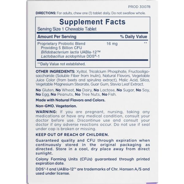 Chewable Probiotic (5B), Natural Grape, 30 Tablets