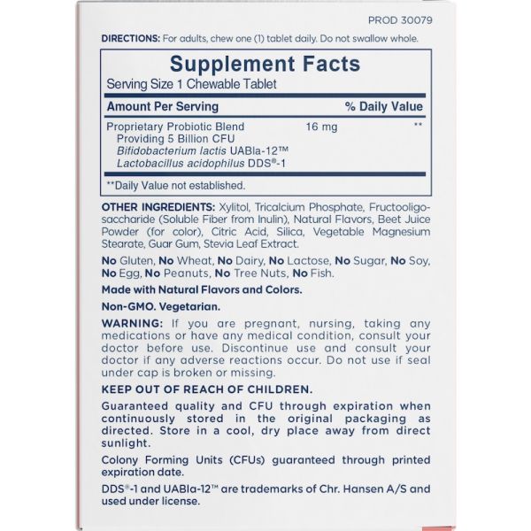 Chewable Probiotic (5B), Natural Strawberry, 60 Tablets