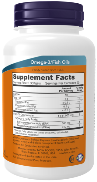 NOW Omega-3 Mini Gels - 180 Softgels