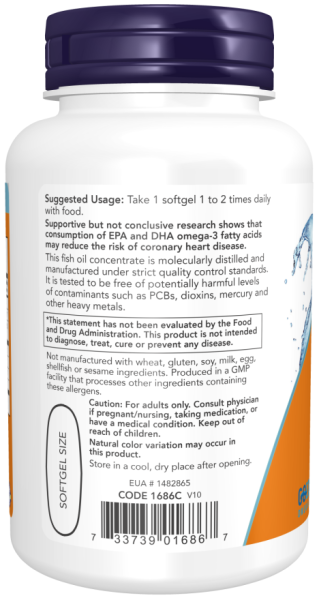 NOW Tri-3D Omega Fish Oil - 90 Softgels