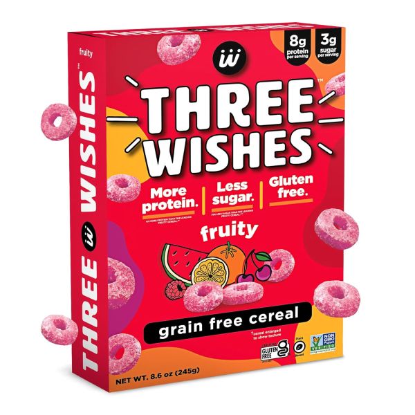 Three Wishes Gluten Free Protein Cereal, Fruity - 8.6 oz