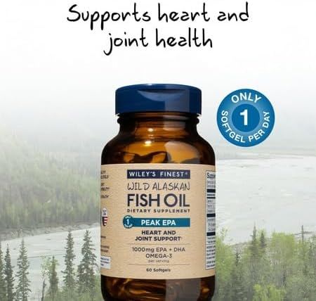Wiley's Finest Wild Alaskan Fish Oil Peak EPA - 1250 mg - 60 Fish Softgels
